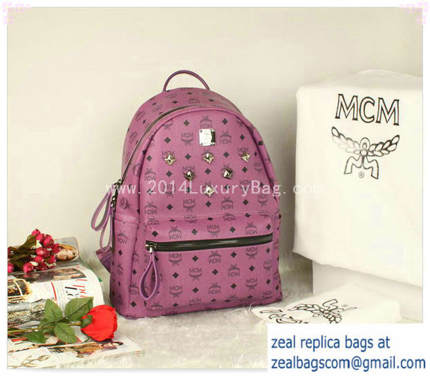 High Quality Replica MCM Stark Backpack Jumbo in Calf Leather 8006 Purple